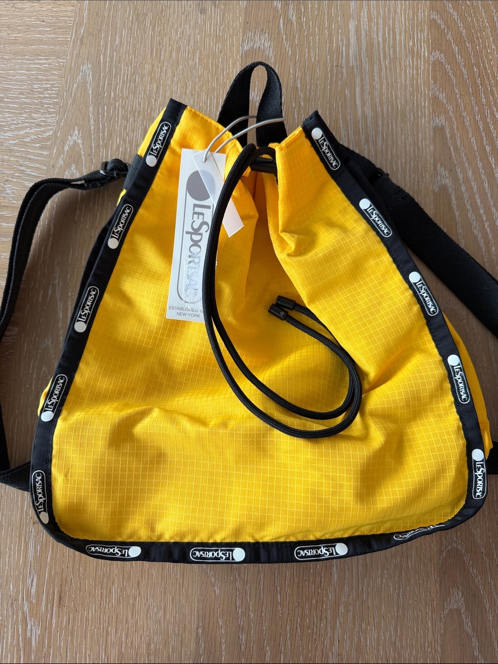 NWT LeSportsac NADINE Drawstring Backpack Mango Yellow Perfect Travel Bag Purse - Picture 1 of 16